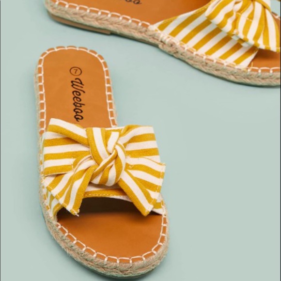 Vegan Yellow Stripe Sandals - Picture 6 of 7